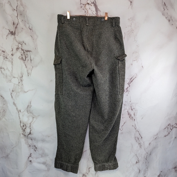 Vtg Wool Pant Men 34x30 WW2 40s Tiger Swedish Wool Button Fly Inreg Varumarke - Picture 4 of 15